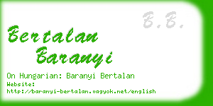 bertalan baranyi business card